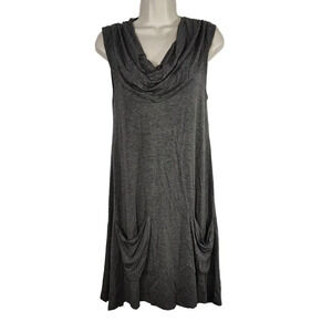 Soft Surroundings Jersey Knit Sleeveless Draped Shift Swing Dress Grey Size XS